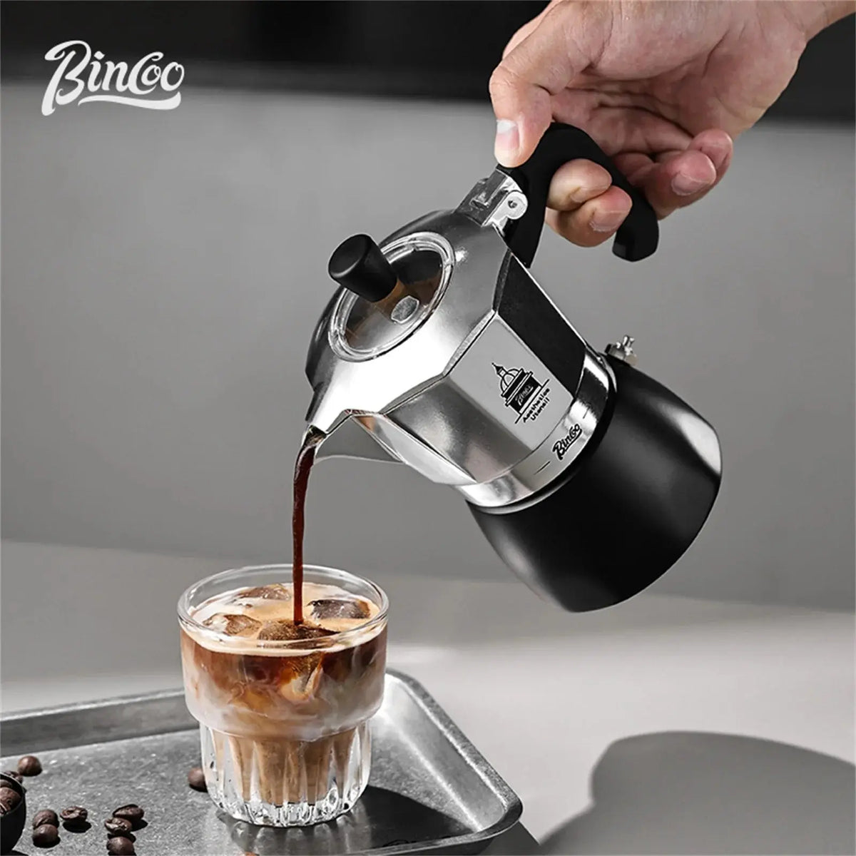 200ml Dual Valve Moka Pot Portable Espresso Maker for Travel