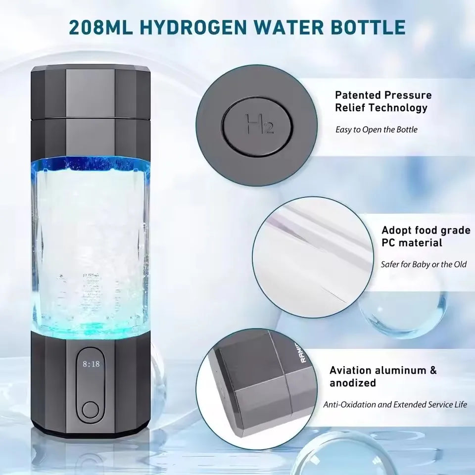 10000PPB Hydrogen Water Bottle Portable SPE PEM Electrolysis Bottle