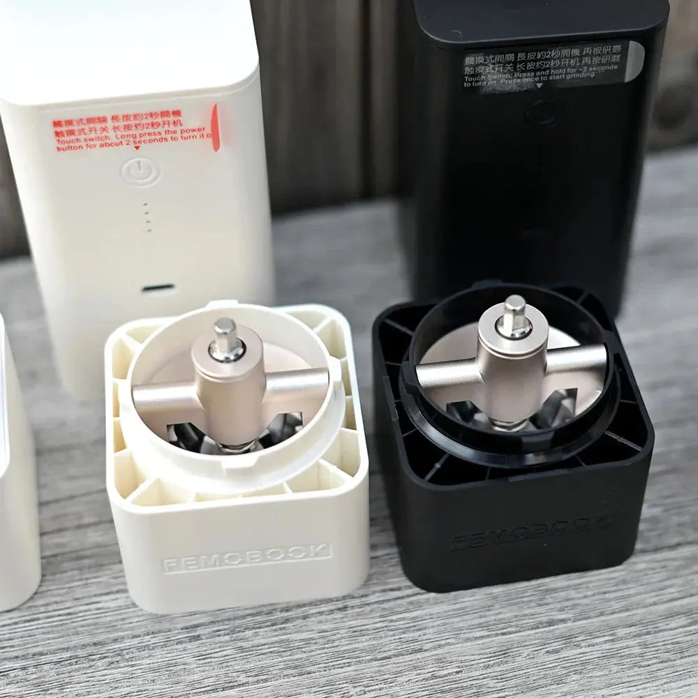FEMOBOOK Portable USB-C Burr Grinder Rechargeable Electric Coffee Mill