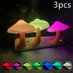 LED Night Light Mushroom Wall Socket Lamp with Sensor | Decoraway