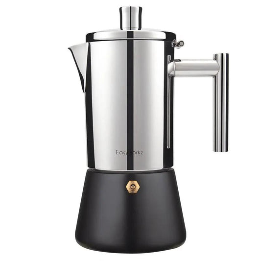 Stainless Steel Induction Moka Pot 4-6 Cup Espresso Maker Durable
