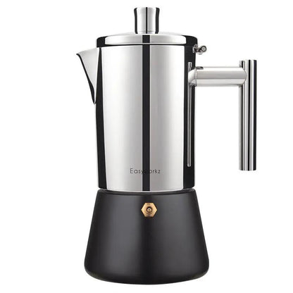 Stainless Steel Induction Moka Pot 4-6 Cup Espresso Maker Durable