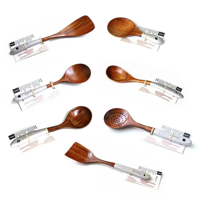 Teak Lacquer Kitchen Utensils Japanese-Style Soup Spoon Vegetable Shovel