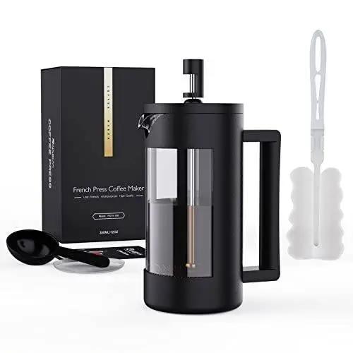 BPA-Free French Press Coffee Maker 12oz & 21oz Dishwasher Safe