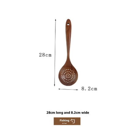 Teak Wood Kitchen Utensil Set Spoon Ladle Turner Durable Eco-Friendly