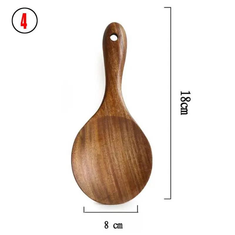 Teak Wood Kitchen Utensil Set Spoon Ladle Turner Durable Eco-Friendly
