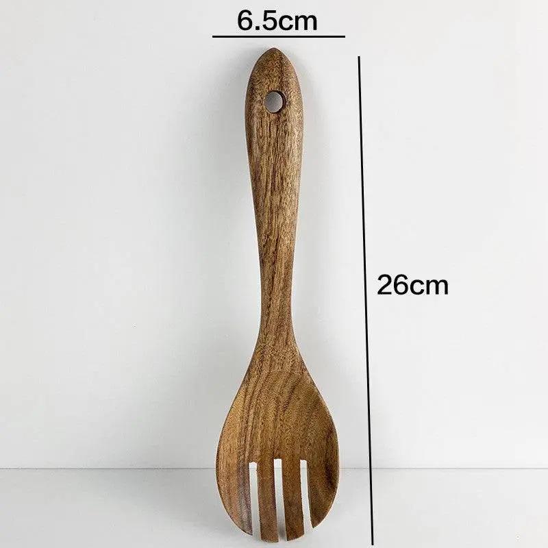 Teak Wood Kitchen Utensil Set Spoon Ladle Turner Durable Eco-Friendly