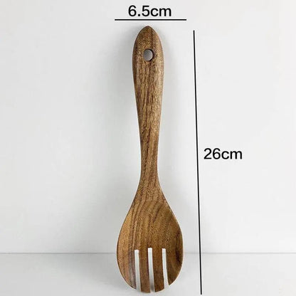 Teak Wood Kitchen Utensil Set Spoon Ladle Turner Durable Eco-Friendly