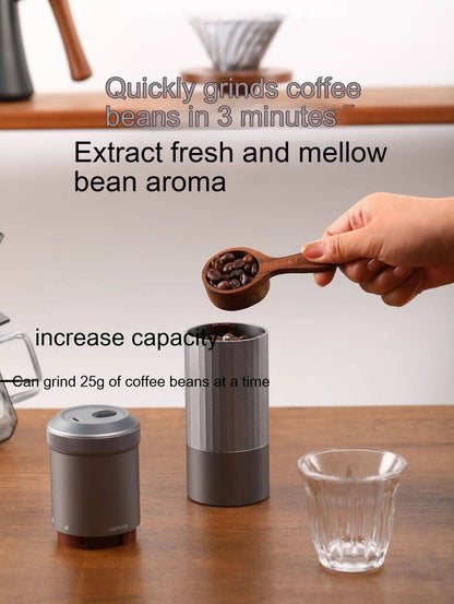 Portable Electric Coffee Grinder USB Rechargeable Wireless Stainless Steel Blades