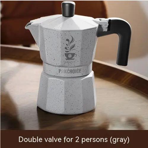 Aluminum Double Valve Moka Pot 2-Cup Compact Stovetop Espresso Maker