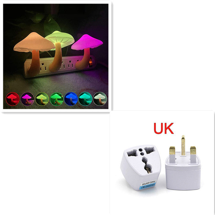 LED Night Light Mushroom Wall Socket Lamp with Sensor | Decoraway
