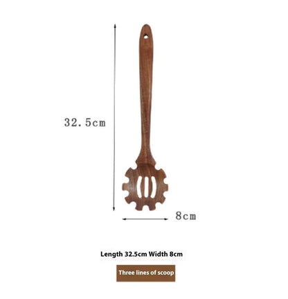 Teak Wood Kitchen Utensil Set Spoon Ladle Turner Durable Eco-Friendly
