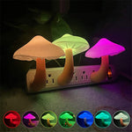 LED Night Light Mushroom Wall Socket Lamp with Sensor | Decoraway