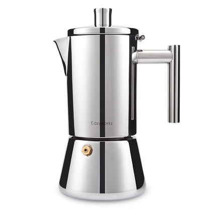 Steel Induction Moka Pot Stainless Stovetop Espresso Maker Durable