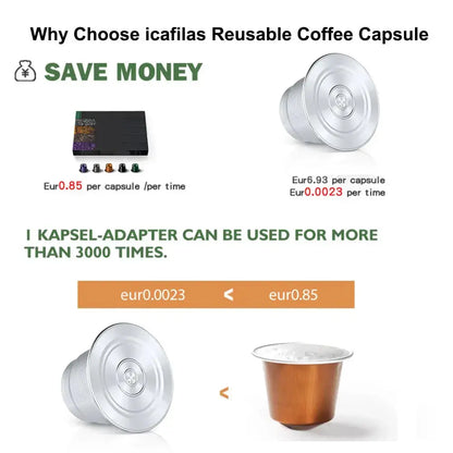 Stainless Steel Reusable Nespresso Pod Compatible with Original Line Machines