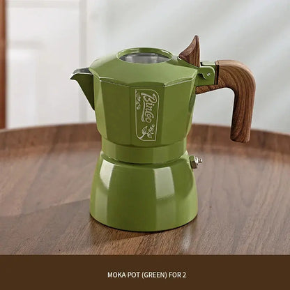 Double-Valve Italian Moka Pot Aluminum Espresso Maker 2 Cups