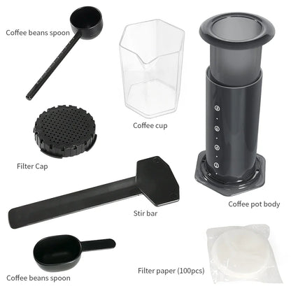 250ml Portable Air Press Brewer 4-in-1 Coffee Maker BPA-Free