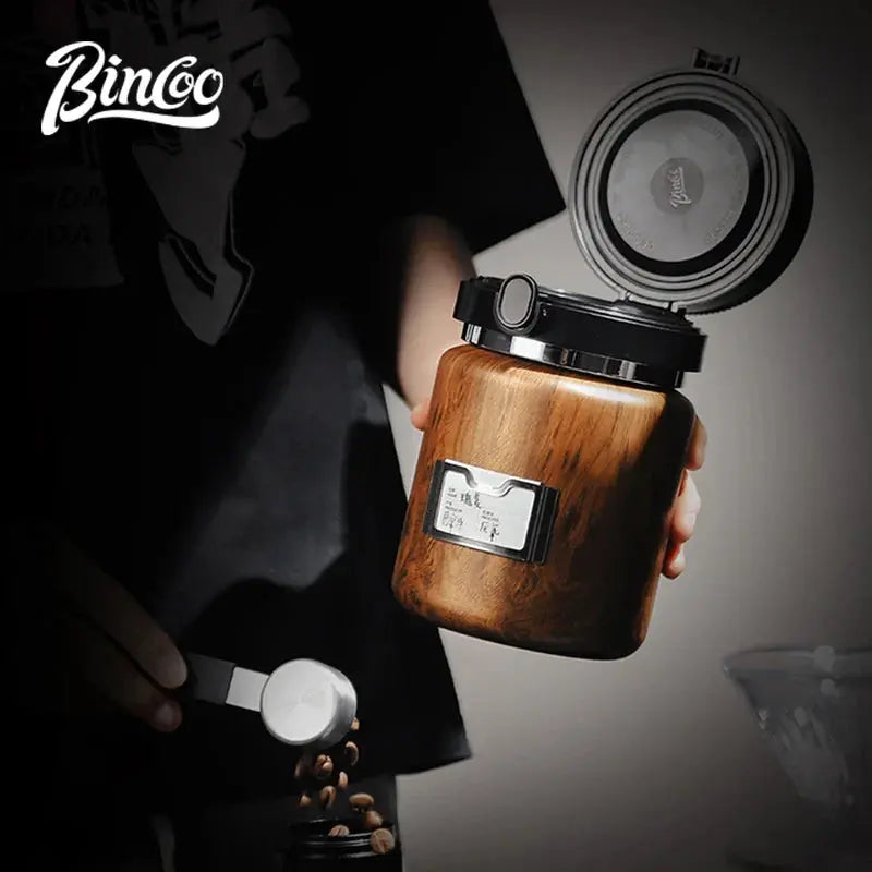 Bincoo Vacuum Coffee Canister 1000ml Stainless Steel Airtight Storage Container