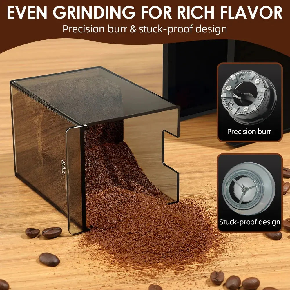 28-Setting Electric Burr Coffee Grinder with Adjustable Dosing and Micro Grind Control