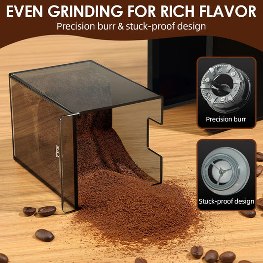 28-Setting Electric Burr Coffee Grinder with Adjustable Dosing and Micro Grind Control
