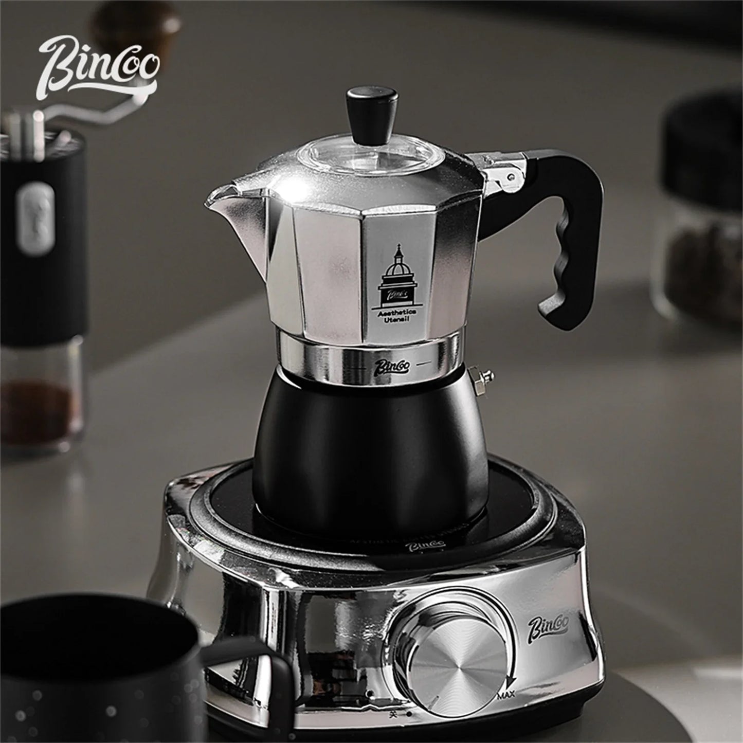 200ml Dual Valve Moka Pot Portable Espresso Maker for Travel