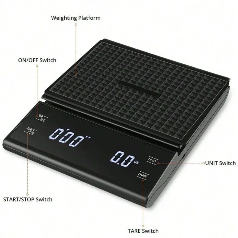 Coffee Scale With Auto Timer 3KG Black