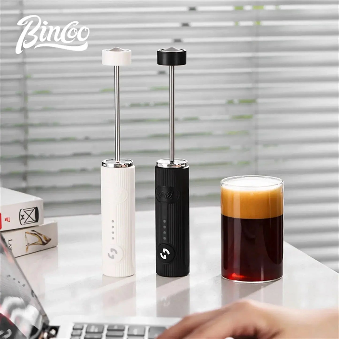 BINCOO Electric Milk Frother Wireless Handheld USB Rechargeable