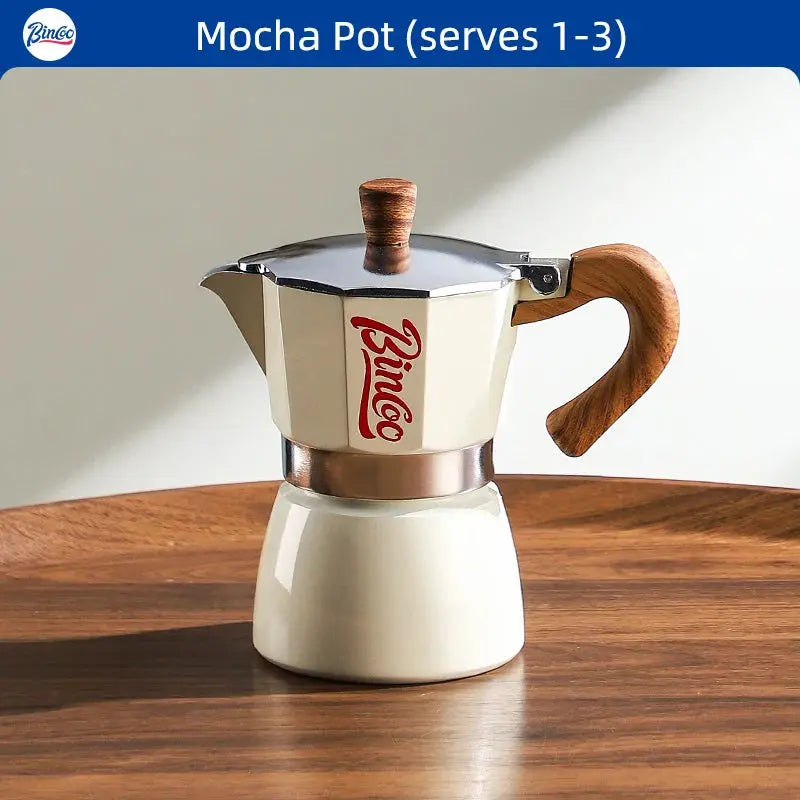 BINCOO 300ml Aluminum Moka Pot 6-Cup Espresso Maker Stove Top Coffee