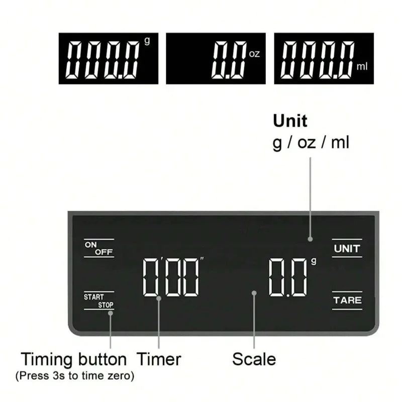 Coffee Scale With Auto Timer 3KG Black