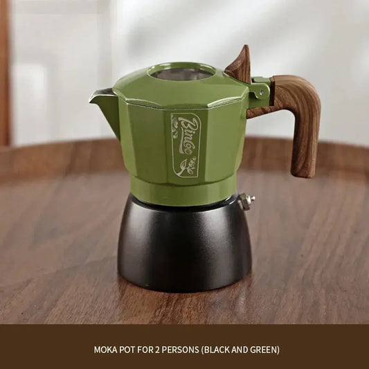 Double-Valve Italian Moka Pot Aluminum Espresso Maker 2 Cups