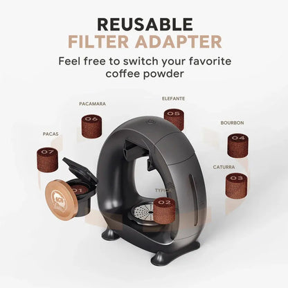 Quiet Portable Capsule Brewer Single Serve Drip Coffee Maker Compatible with K Cups