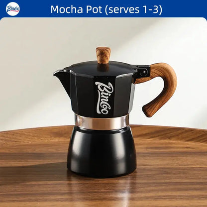 BINCOO 300ml Aluminum Moka Pot 6-Cup Espresso Maker Stove Top Coffee