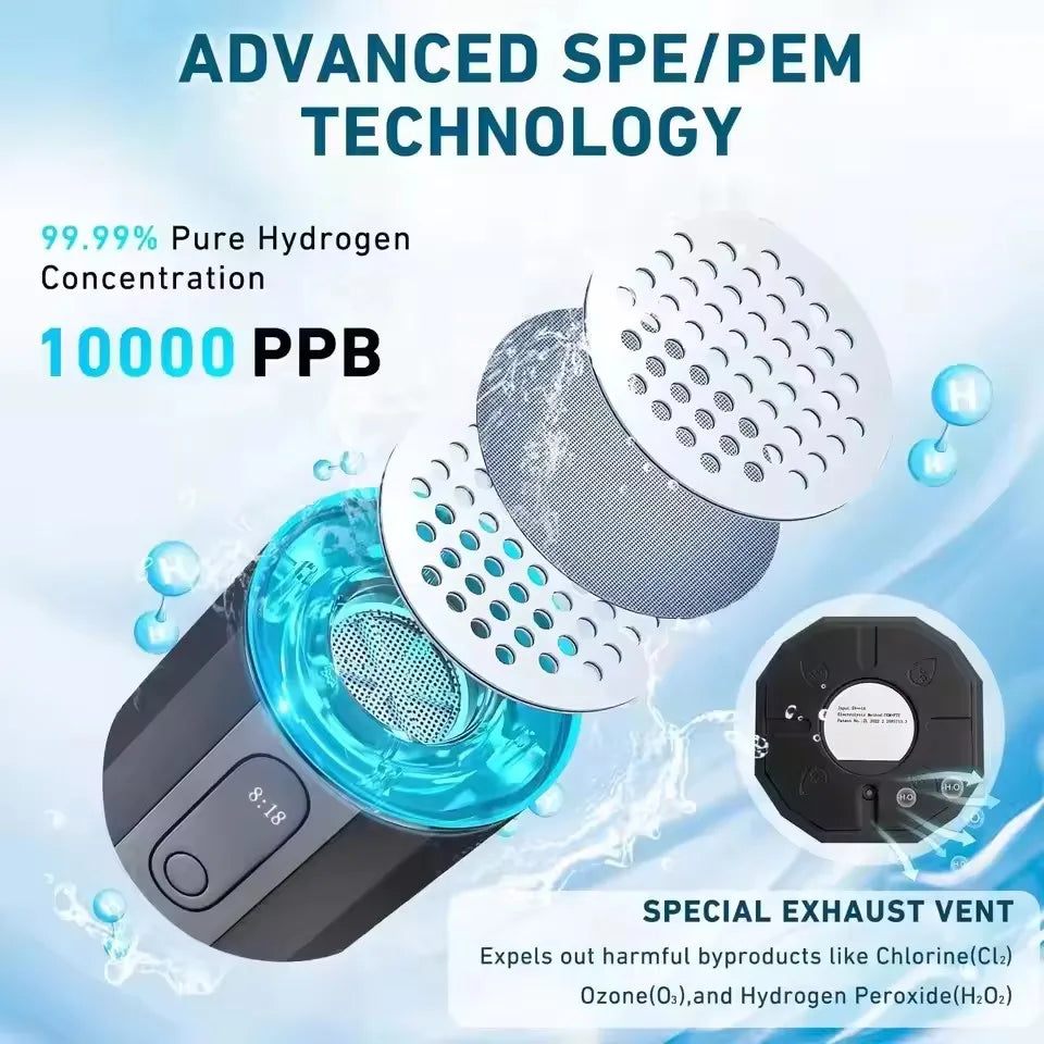 10000PPB Hydrogen Water Bottle Portable SPE PEM Electrolysis Bottle