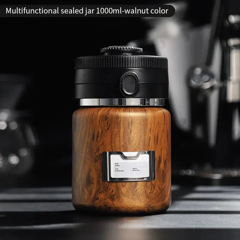 Bincoo Vacuum Coffee Canister 1000ml Stainless Steel Airtight Storage Container