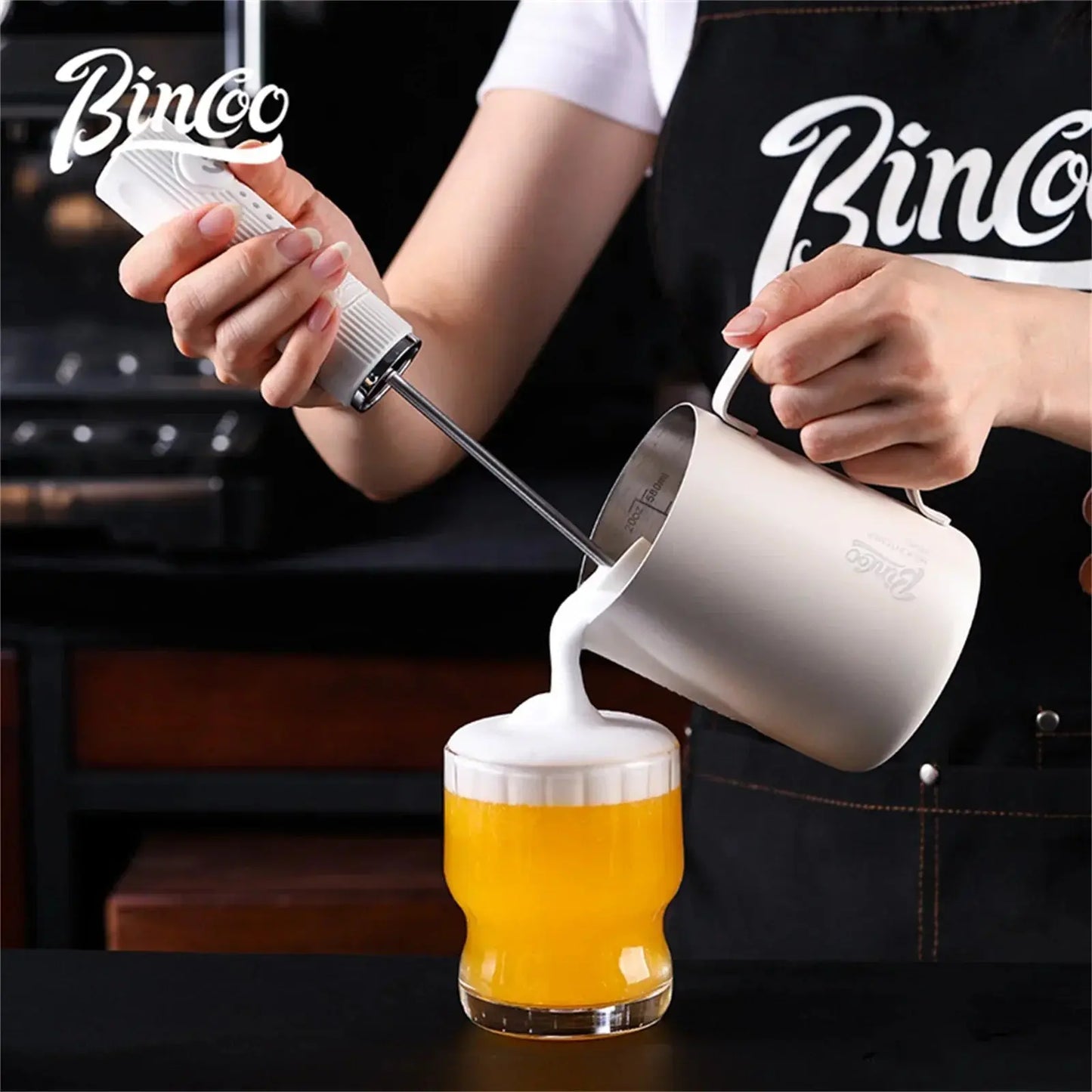 BINCOO Electric Milk Frother Wireless Handheld USB Rechargeable
