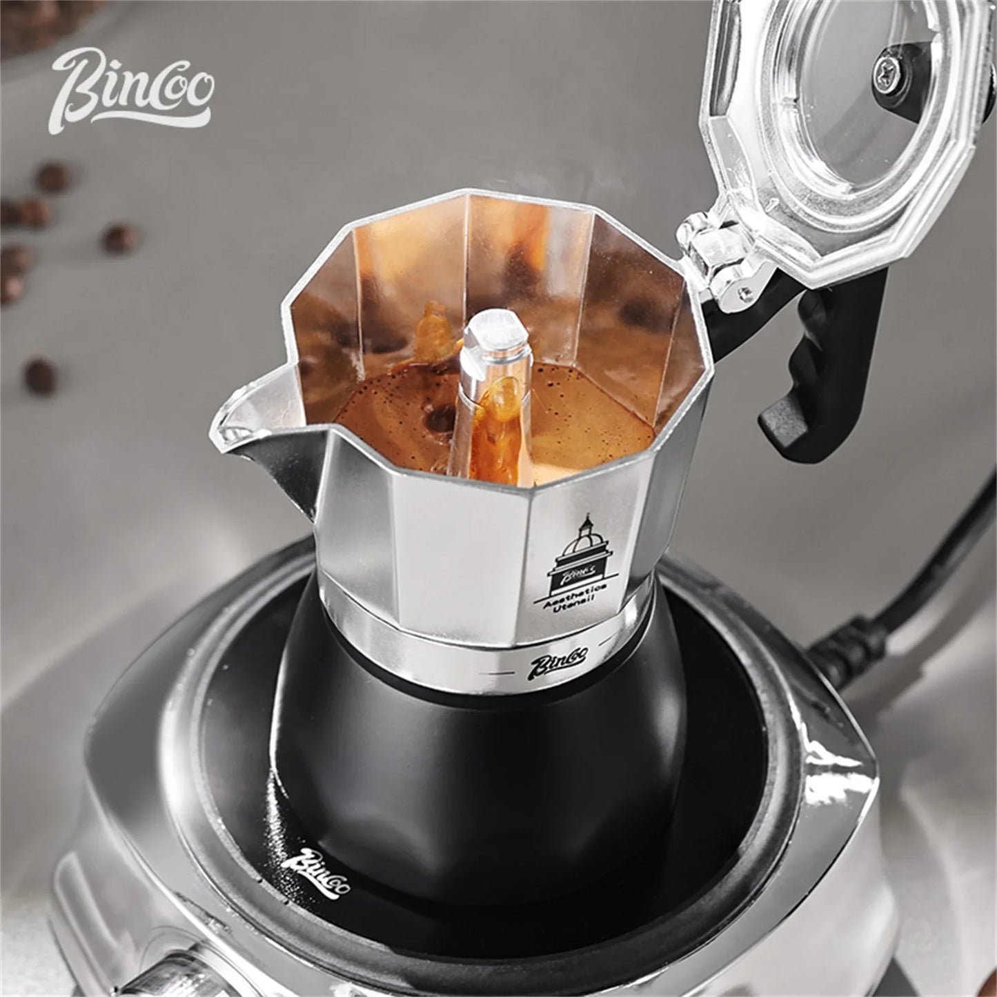 200ml Dual Valve Moka Pot Portable Espresso Maker for Travel