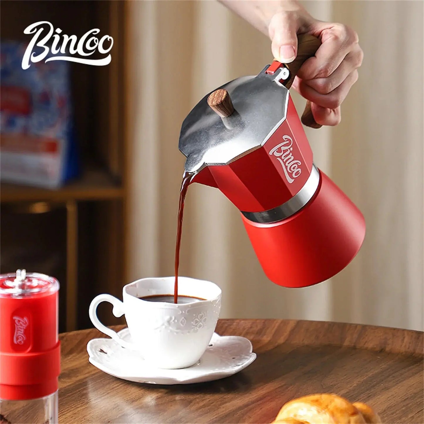 BINCOO 300ml Aluminum Moka Pot 6-Cup Espresso Maker Stove Top Coffee