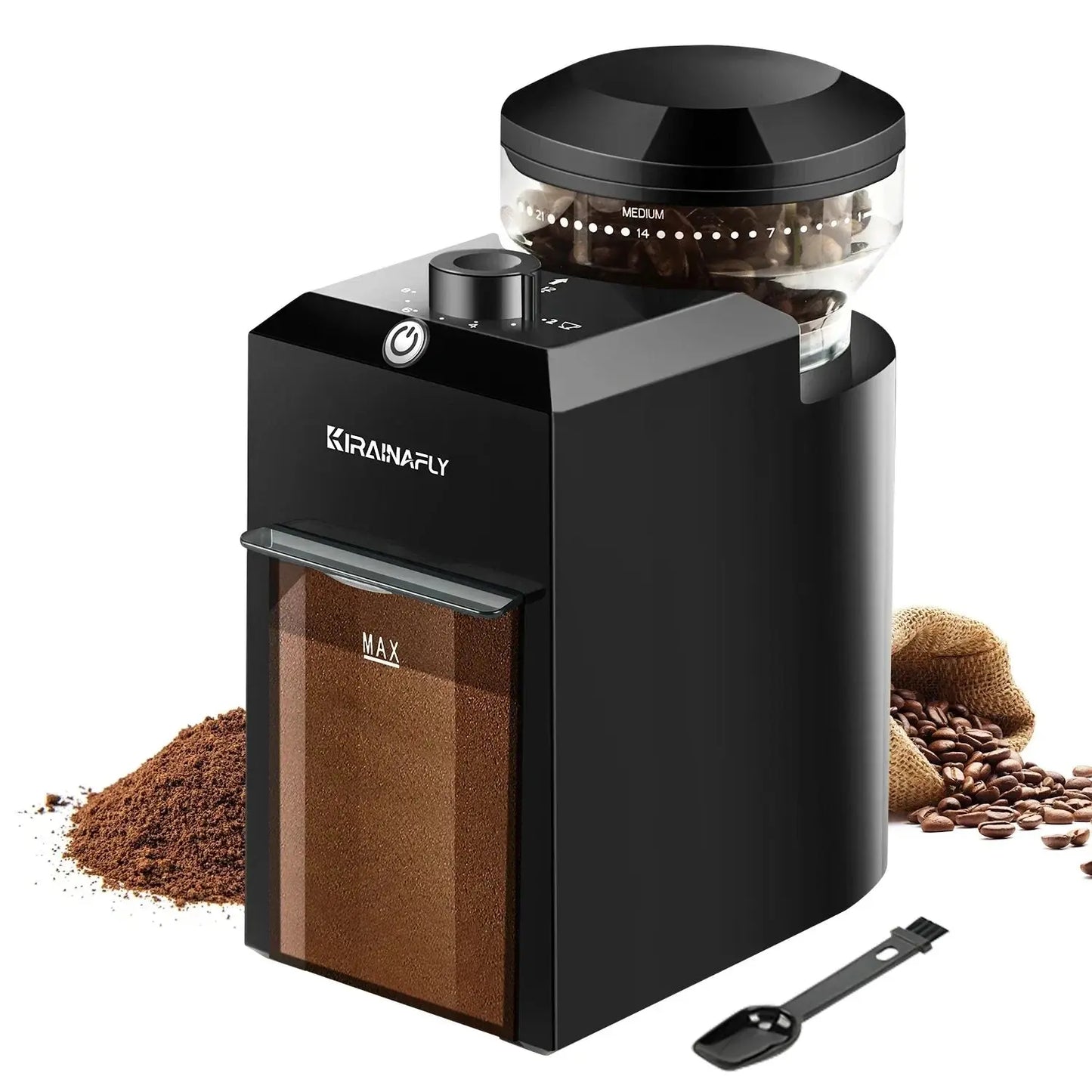 28-Setting Electric Burr Coffee Grinder with Adjustable Dosing and Micro Grind Control
