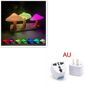 LED Night Light Mushroom Wall Socket Lamp with Sensor | Decoraway