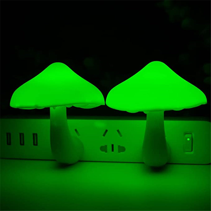 LED Night Light Mushroom Wall Socket Lamp with Sensor | Decoraway