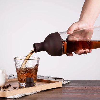 Glass Cold Brew Filter Pot 1000ml 1500ml Leakproof Cold Coffee Maker