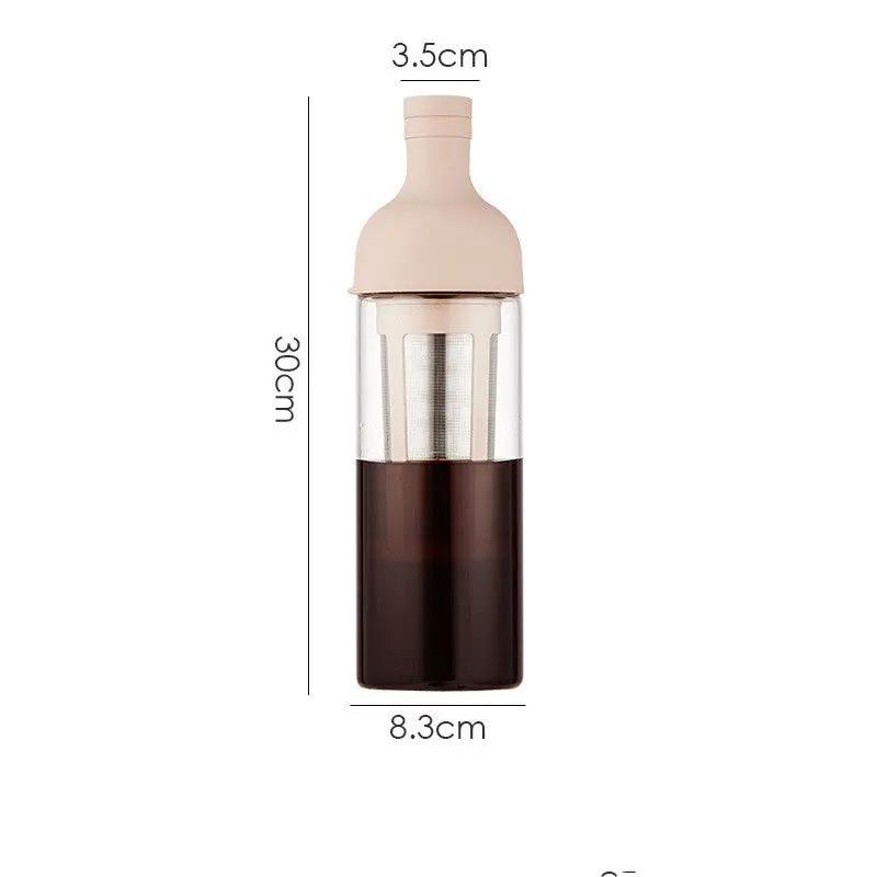 Glass Cold Brew Filter Pot 1000ml 1500ml Leakproof Cold Coffee Maker