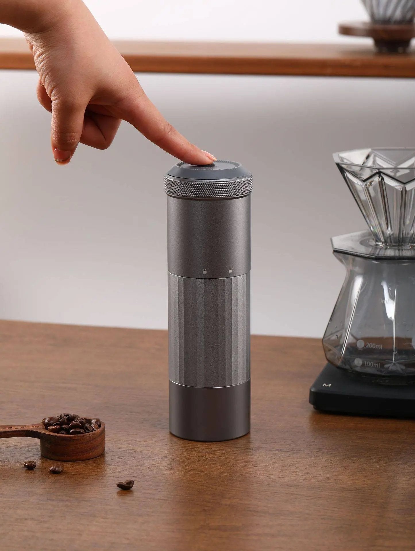 Portable Electric Coffee Grinder USB Rechargeable Wireless Stainless Steel Blades