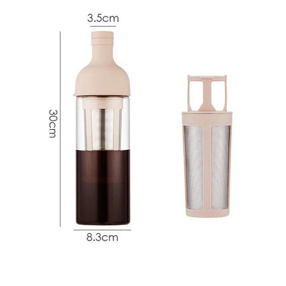 Glass Cold Brew Filter Pot 1000ml 1500ml Leakproof Cold Coffee Maker