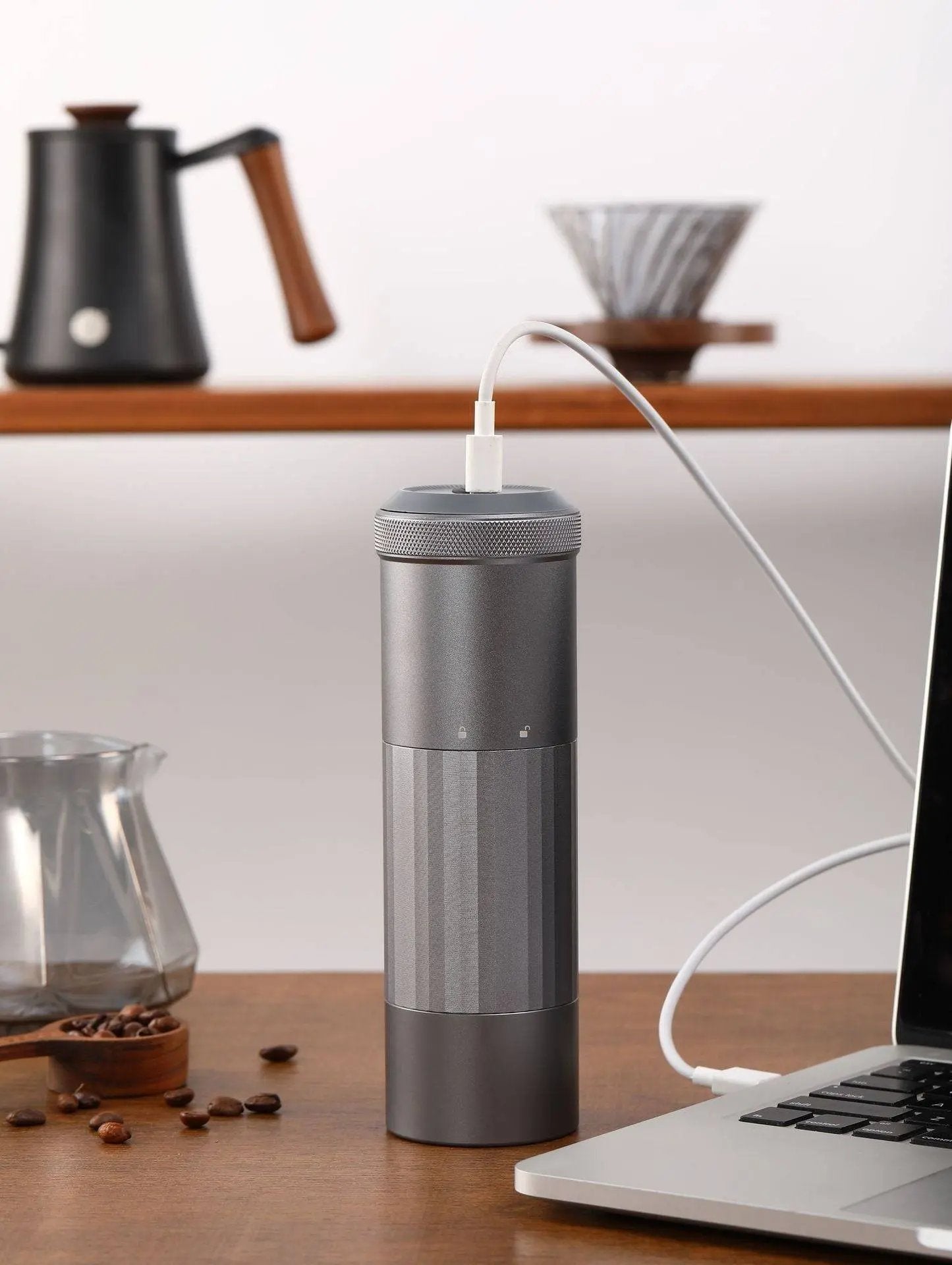 Portable Electric Coffee Grinder USB Rechargeable Wireless Stainless Steel Blades