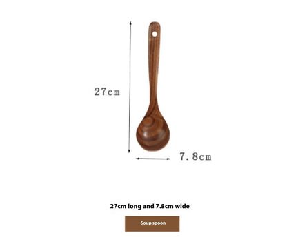 Teak Wood Kitchen Utensil Set Spoon Ladle Turner Durable Eco-Friendly