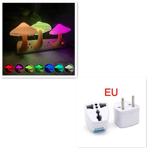 LED Night Light Mushroom Wall Socket Lamp with Sensor | Decoraway