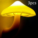 LED Night Light Mushroom Wall Socket Lamp with Sensor | Decoraway